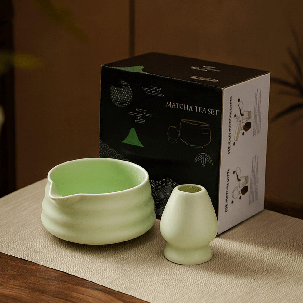 TH® | Kit matcha 2 pièces bol verseur et support fouet en céramique
