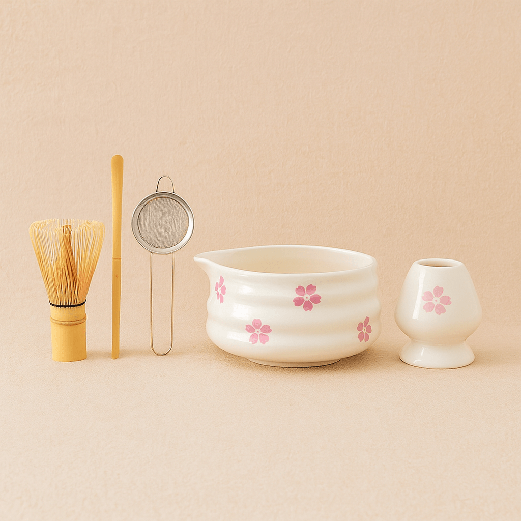 TH® | Kit matcha 5 pièces fleurs de cerisier bol 460ml et accessoires 5 pièces