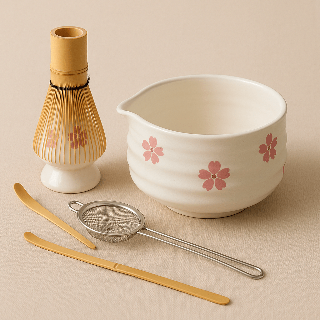 TH® | Kit matcha 5 pièces fleurs de cerisier bol 460ml et accessoires 5 pièces