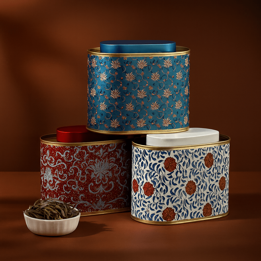 Théièrea | Boite à thé étanche en fer motifs floraux