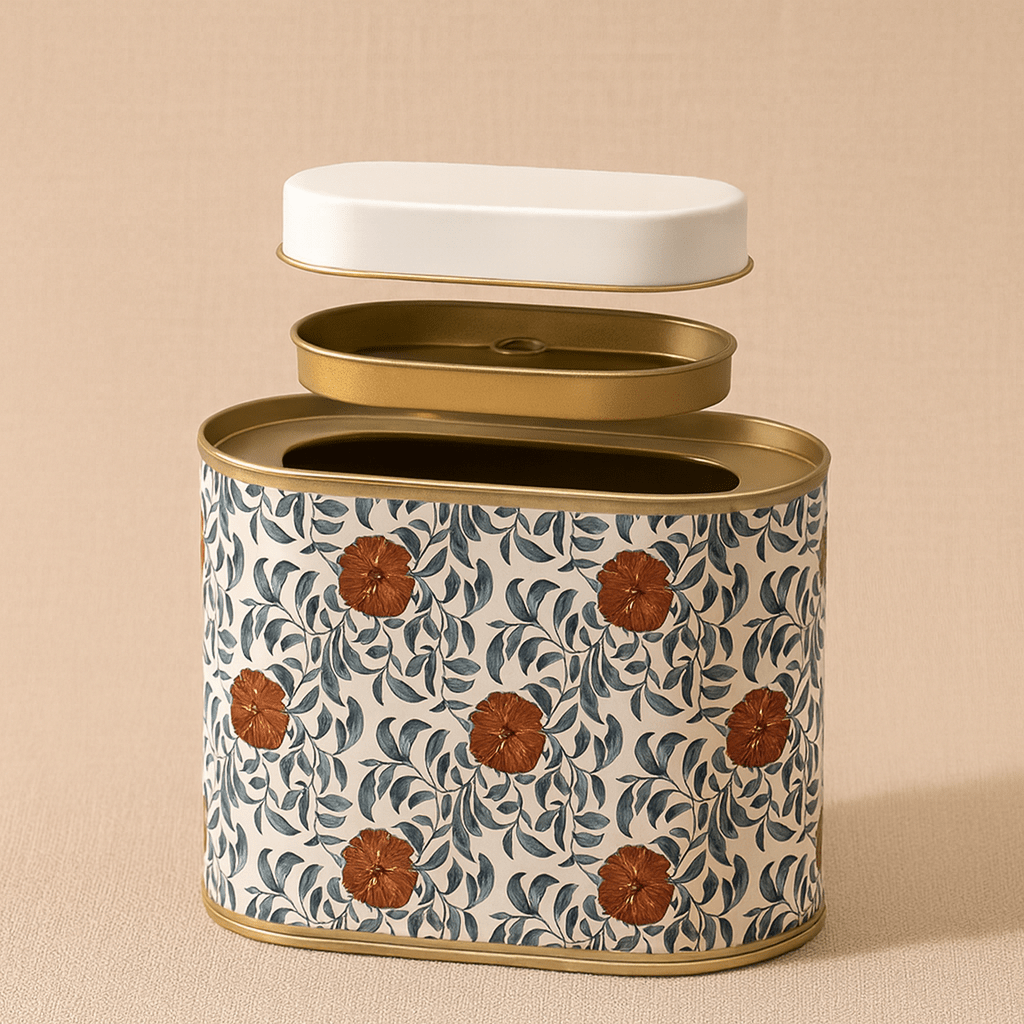 Théièrea | Boite à thé étanche en fer motifs floraux