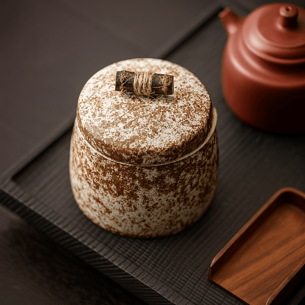 Théièrea | Boîte à thé japonaise minimaliste en céramique texturée