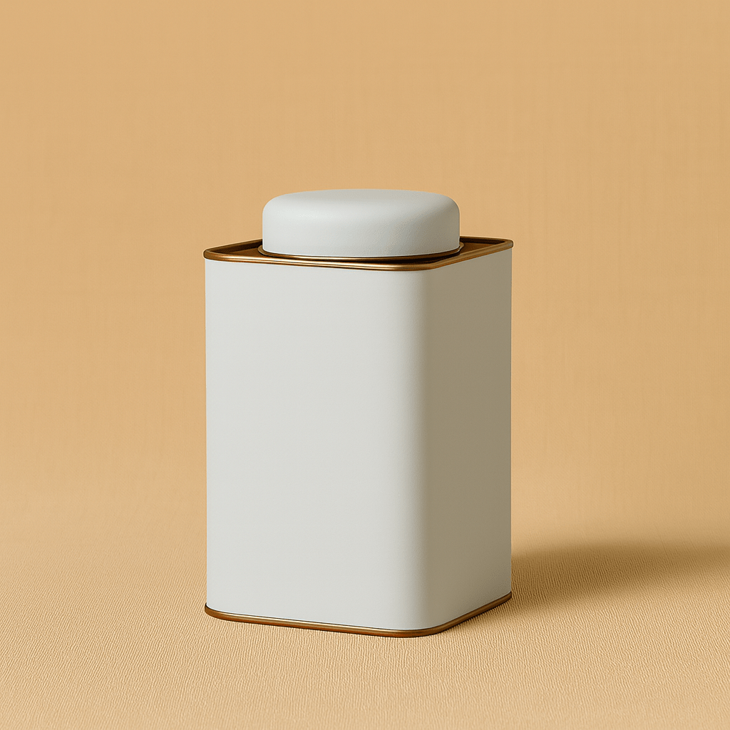 Théièrea | Boîte à thé métal design classique grande capacité 1L Blanc