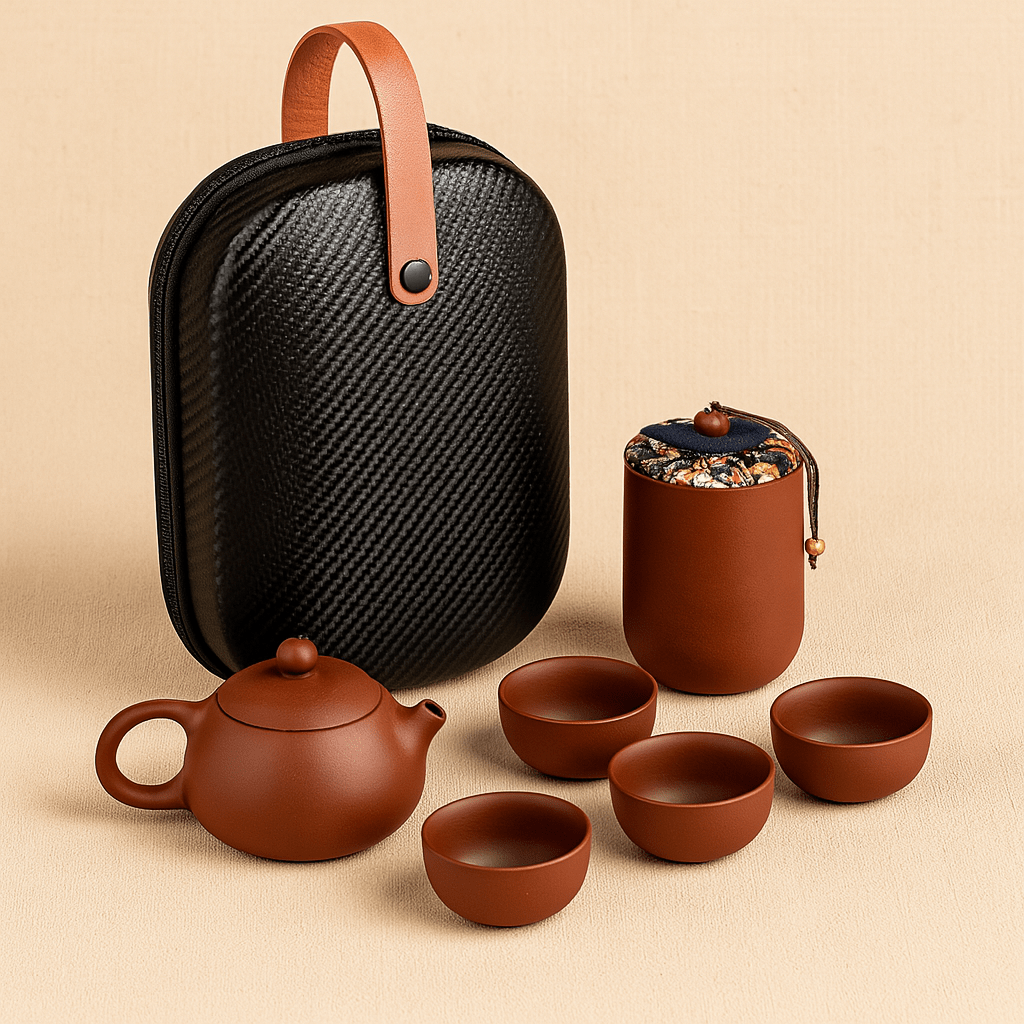 Théièrea | Chayun — Service à thé chinois portable en sable violet 160ml 1 (six pièces)
