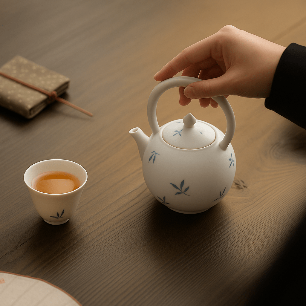 Théièrea | Haiku — Théière japonaise décorée à la main 210ml Blanc