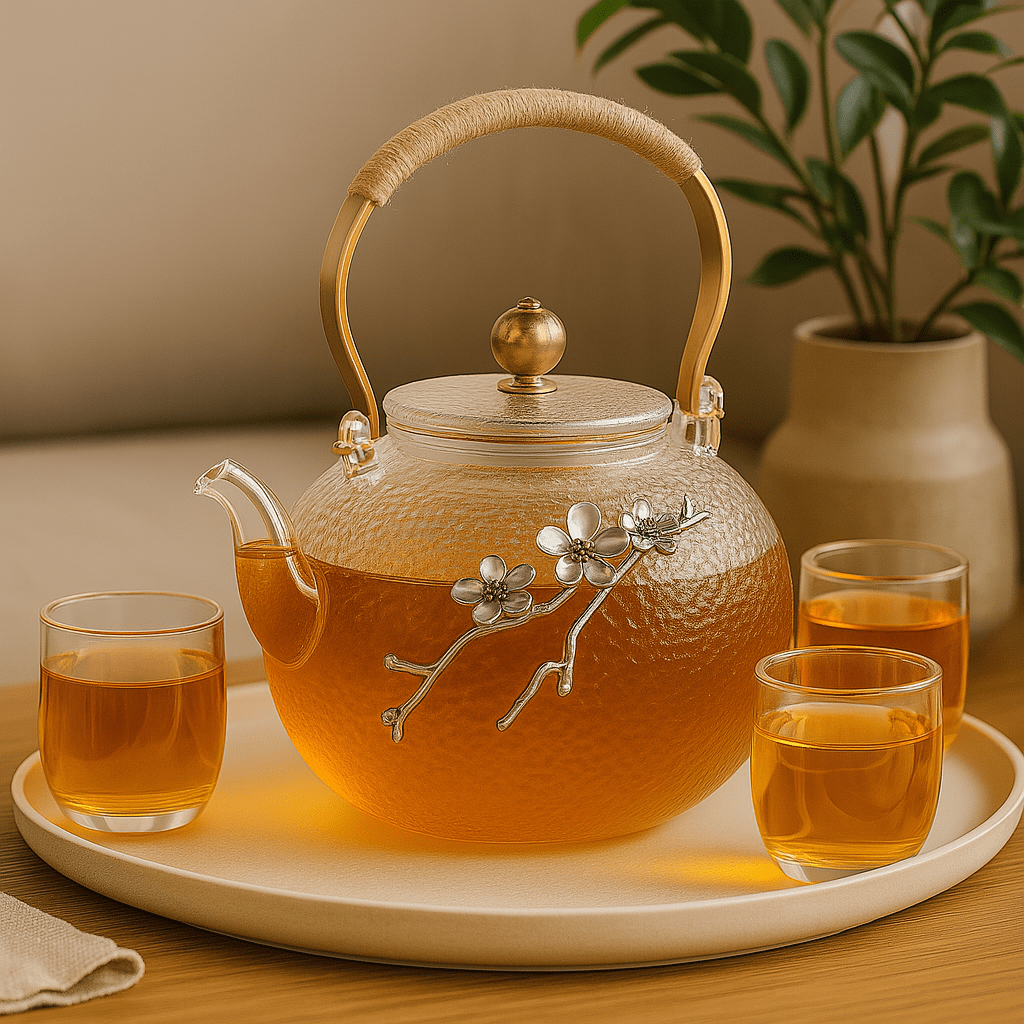 Théièrea | Hanami — Théière chinoise fleurie en verre 900ml 900 ml