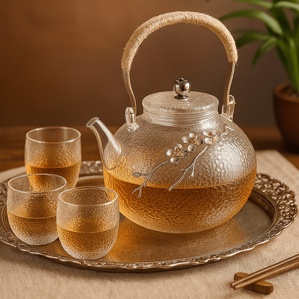 Théièrea | Hanami — Théière chinoise fleurie en verre 900ml 900 ml