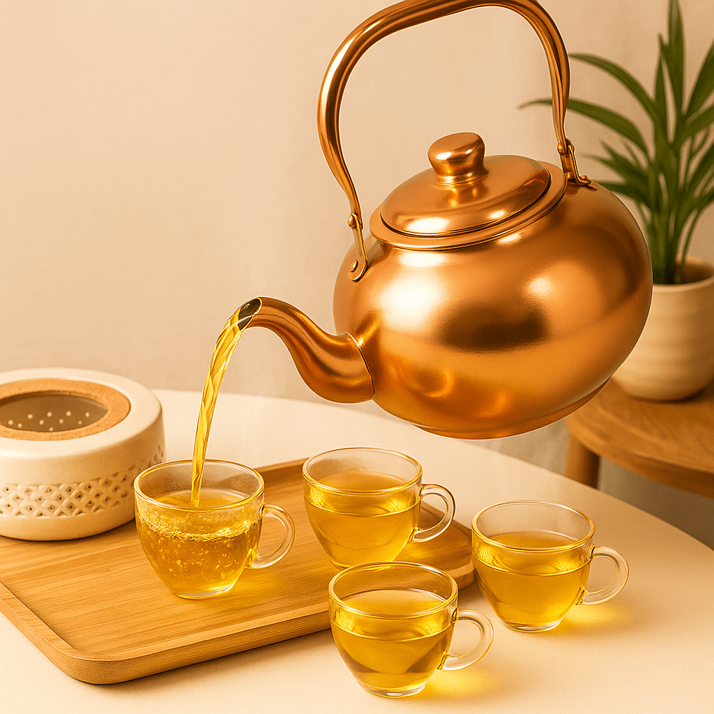 Théièrea | Jinchun — Théière chinoise brillante en cuivre 1200ml 1200 ml