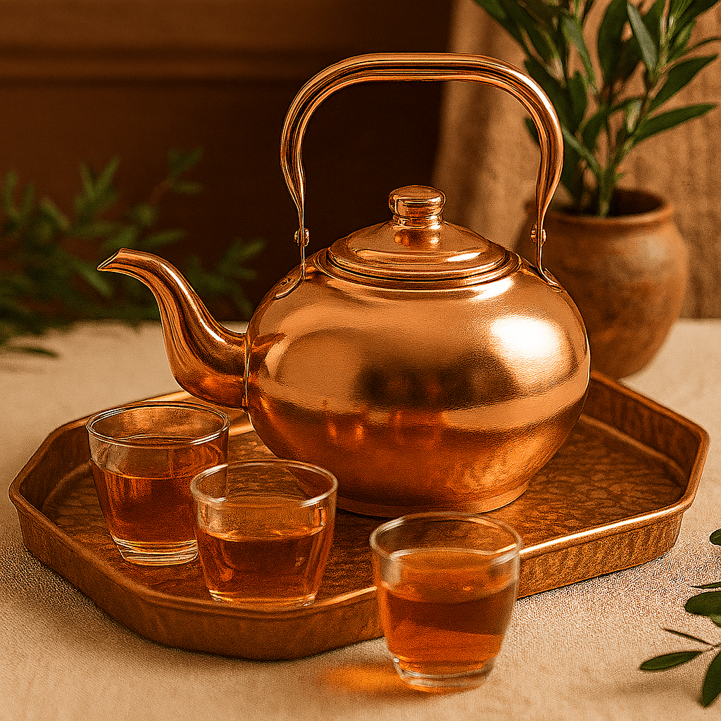 Théièrea | Jinchun — Théière chinoise brillante en cuivre 1200ml 1200 ml