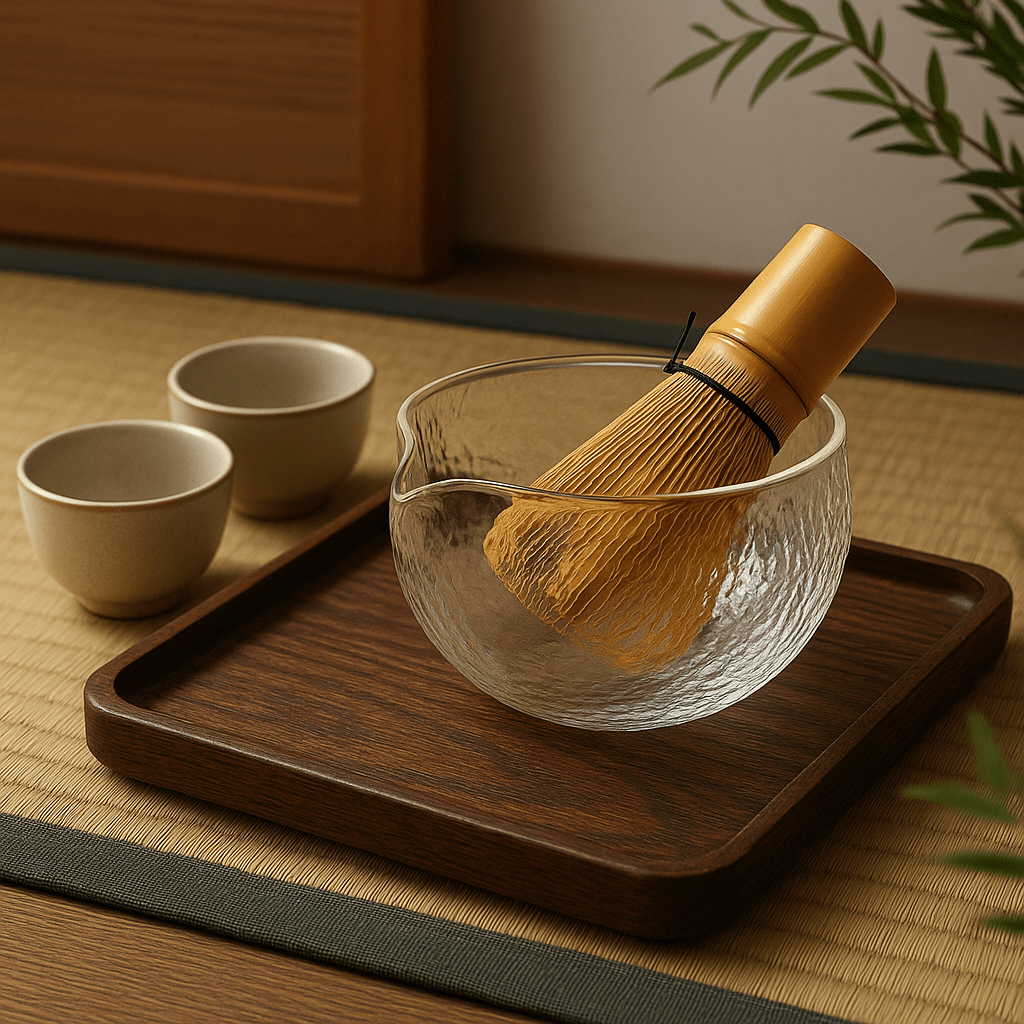Théièrea | Kit matcha 2 pièces bol verre martelé et fouet bambou 2 pièces