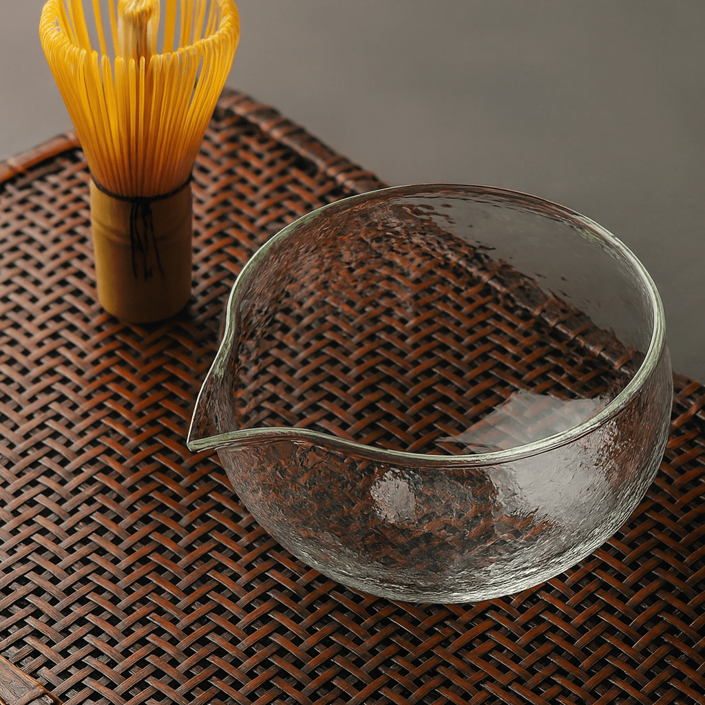 Théièrea | Kit matcha 2 pièces bol verre martelé et fouet bambou 2 pièces