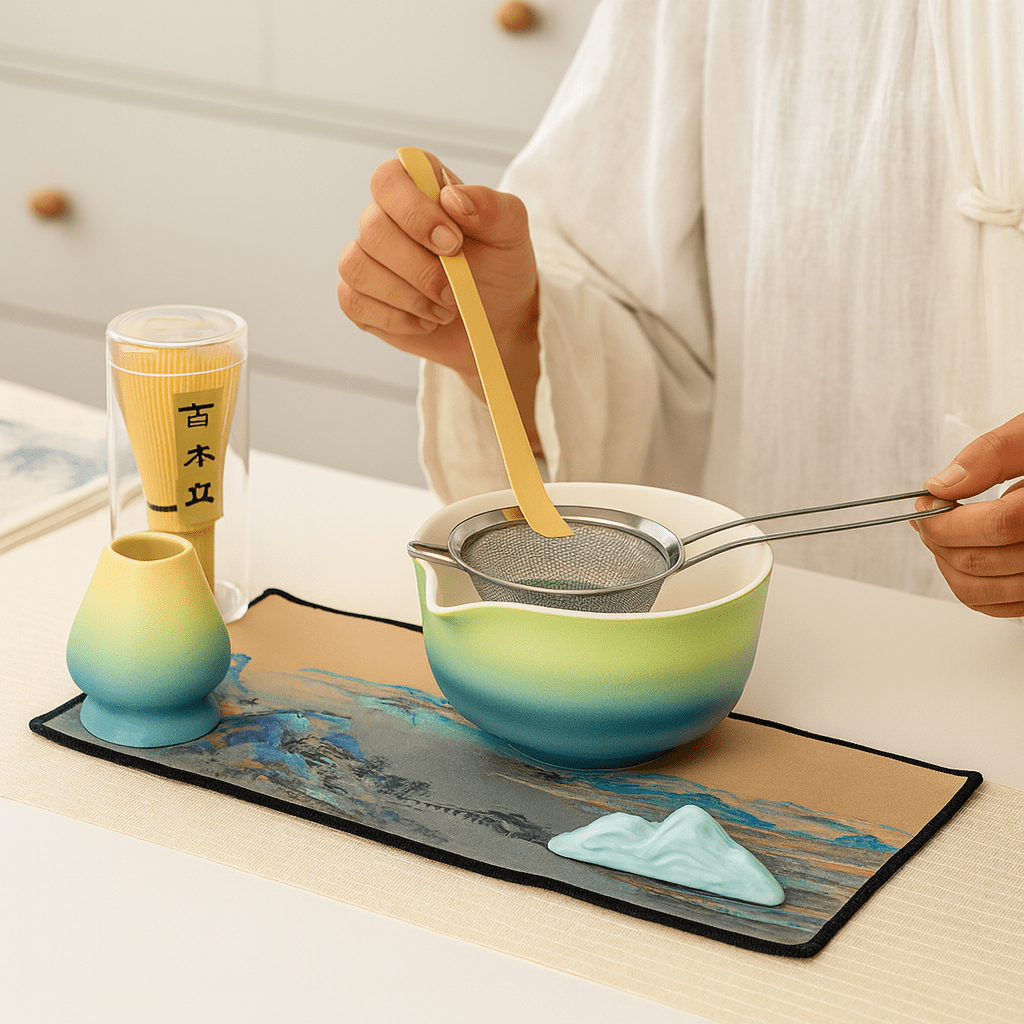 Théièrea | Kit matcha 7 pièces bol et porte fouet céramique japonaise