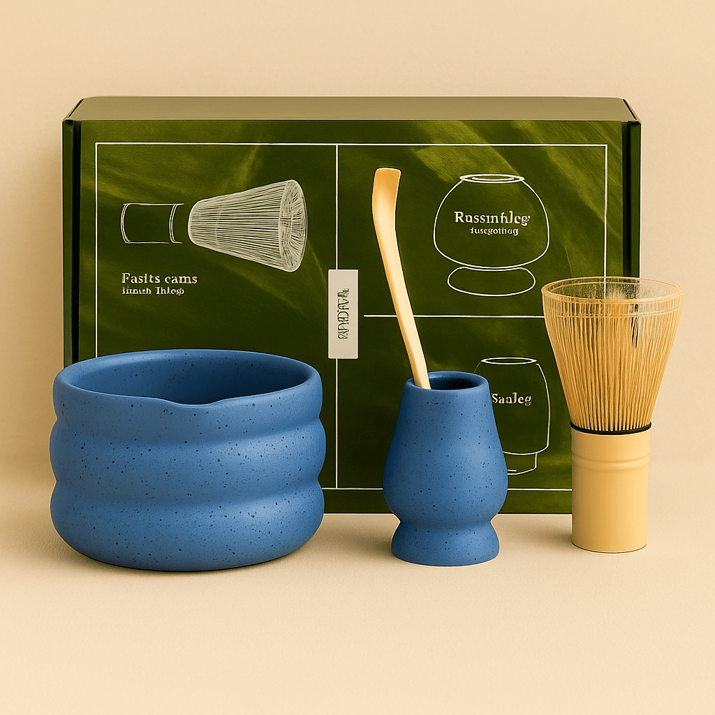 Théièrea | Kit matcha premium avec chasen chashaku bol Bleu