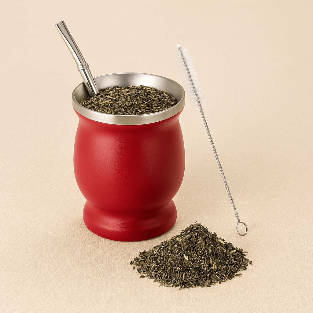 Théièrea |Kit maté 230ml moderne en acier inoxydable alimentaire Rouge
