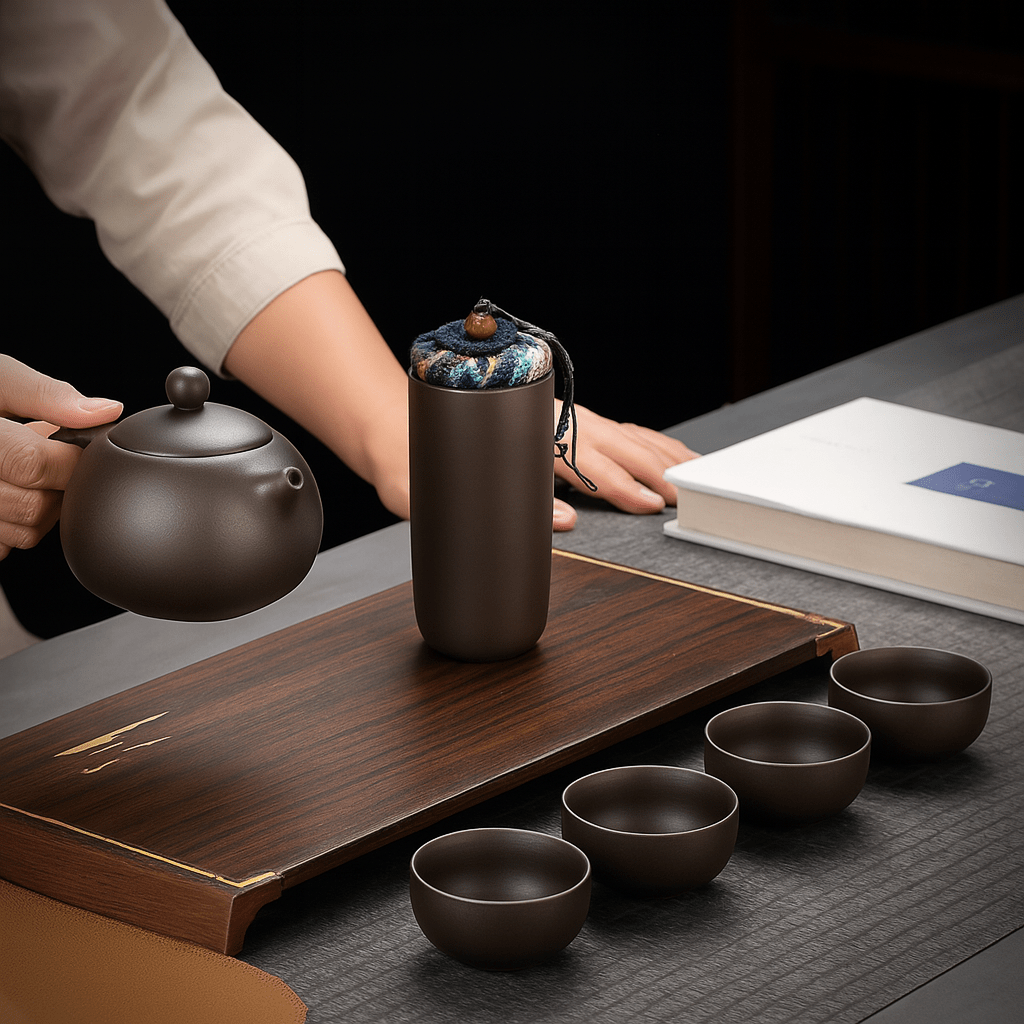 Théièrea | Luyin — Service à thé chinois portable en porcelaine 130ml Six pièces