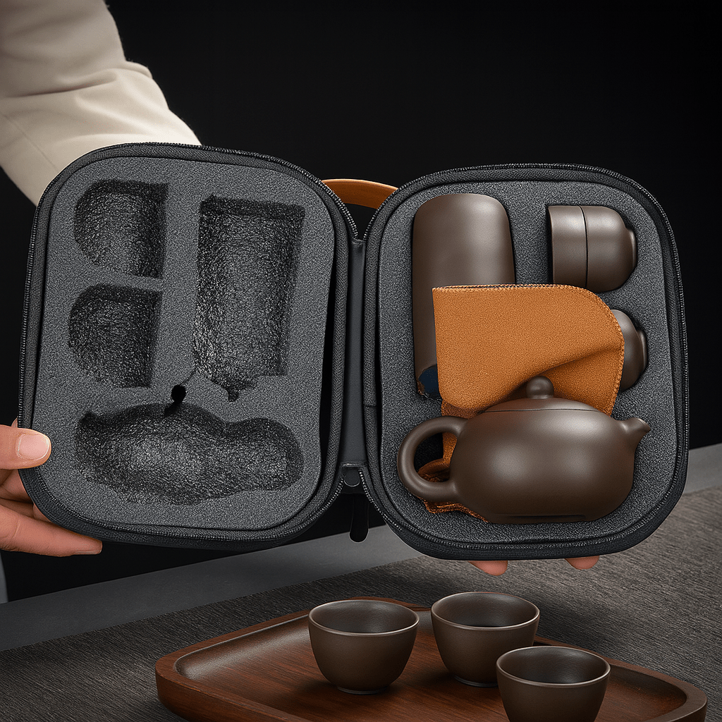 Théièrea | Luyin — Service à thé chinois portable en porcelaine 130ml Six pièces