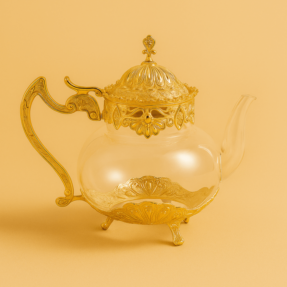 Théièrea | Malika — Théière marocaine luxueuse en verre Or