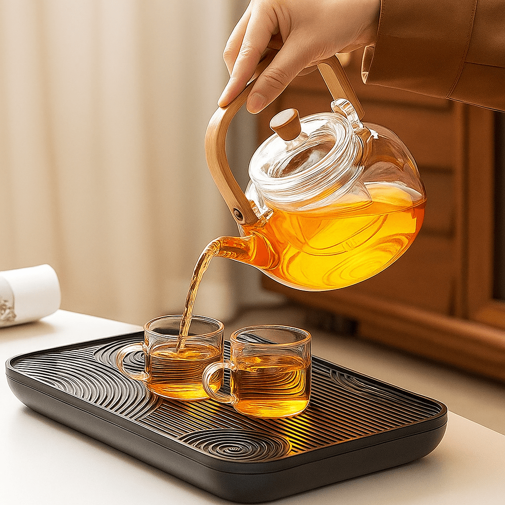 Théièrea | Muse — Théière en verre avec poignée en bois 1000ml 1000ml 1pcs