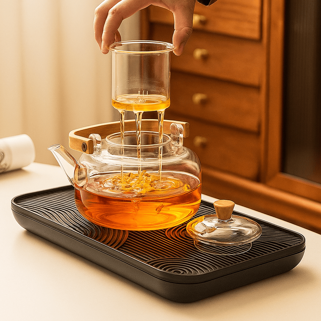 Théièrea | Muse — Théière en verre avec poignée en bois 1000ml 1000ml 1pcs
