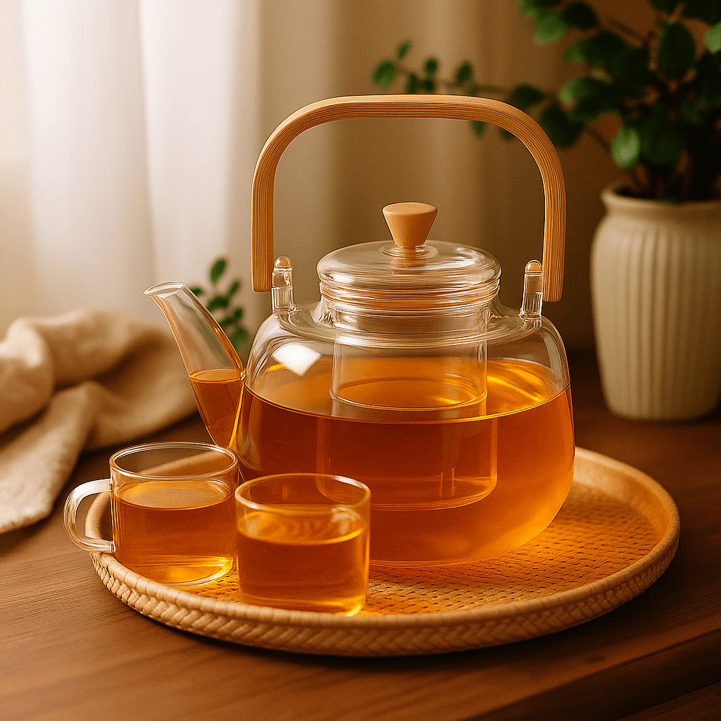 Théièrea | Muse — Théière en verre avec poignée en bois 1000ml 1000ml 1pcs