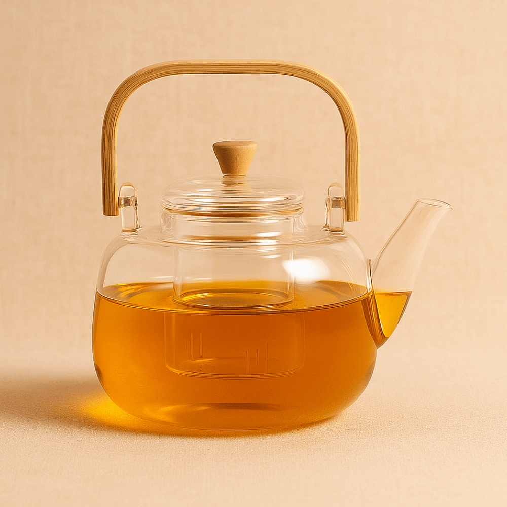 Théièrea | Muse — Théière en verre avec poignée en bois 1000ml 1000ml 1pcs
