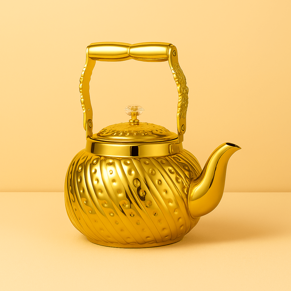 Théièrea | Nacira — Théière marocaine dorée en acier inoxydable 1.0 L