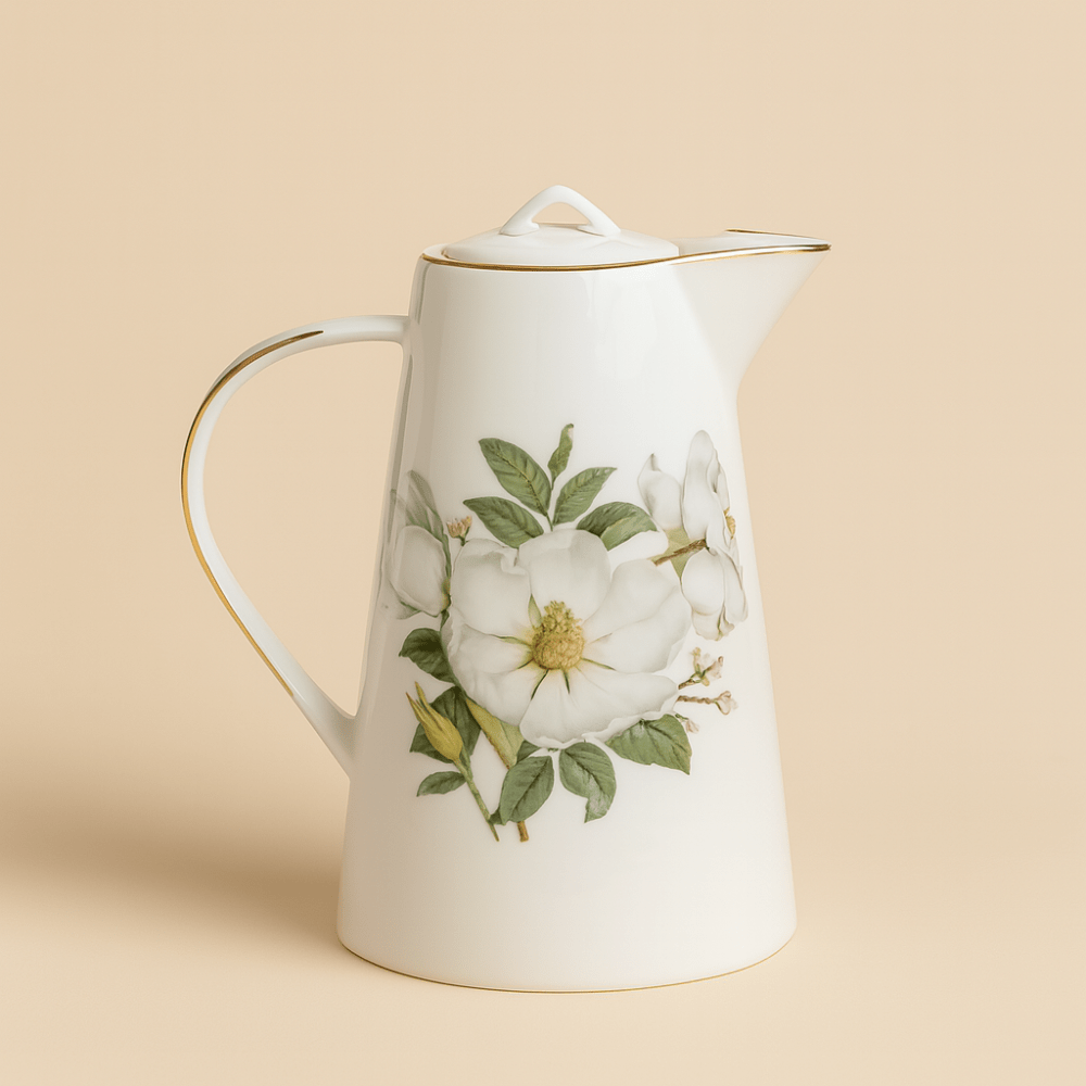 Théièrea | Primrose — Théière anglaise en porcelaine fleurie 1000ml Blanc