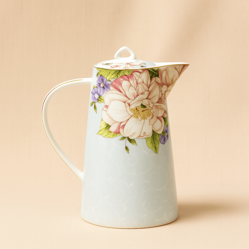 Théièrea | Primrose — Théière anglaise en porcelaine fleurie 1000ml Bleu