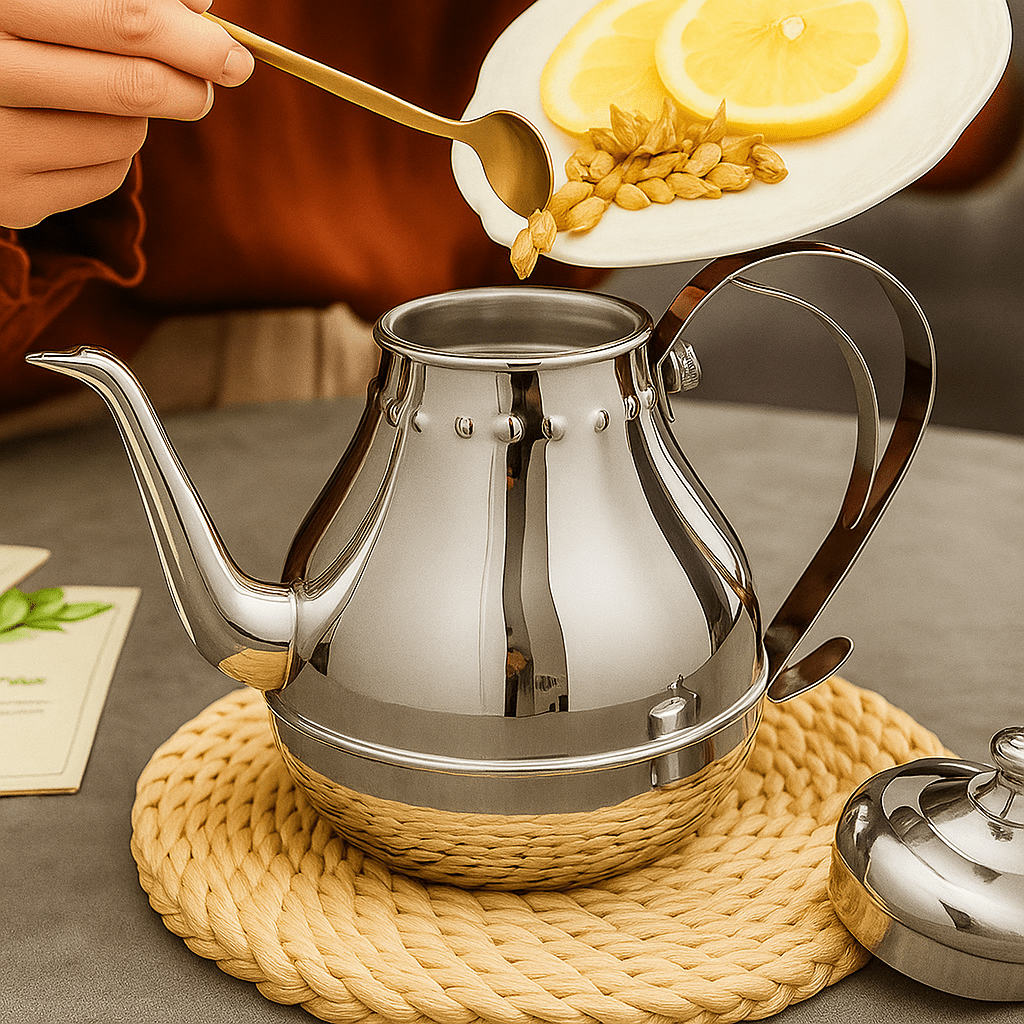 Théièrea | Rahala — Théière marocaine argentée avec filtre infuseur