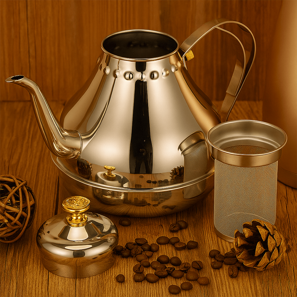 Théièrea | Rahala — Théière marocaine argentée avec filtre infuseur
