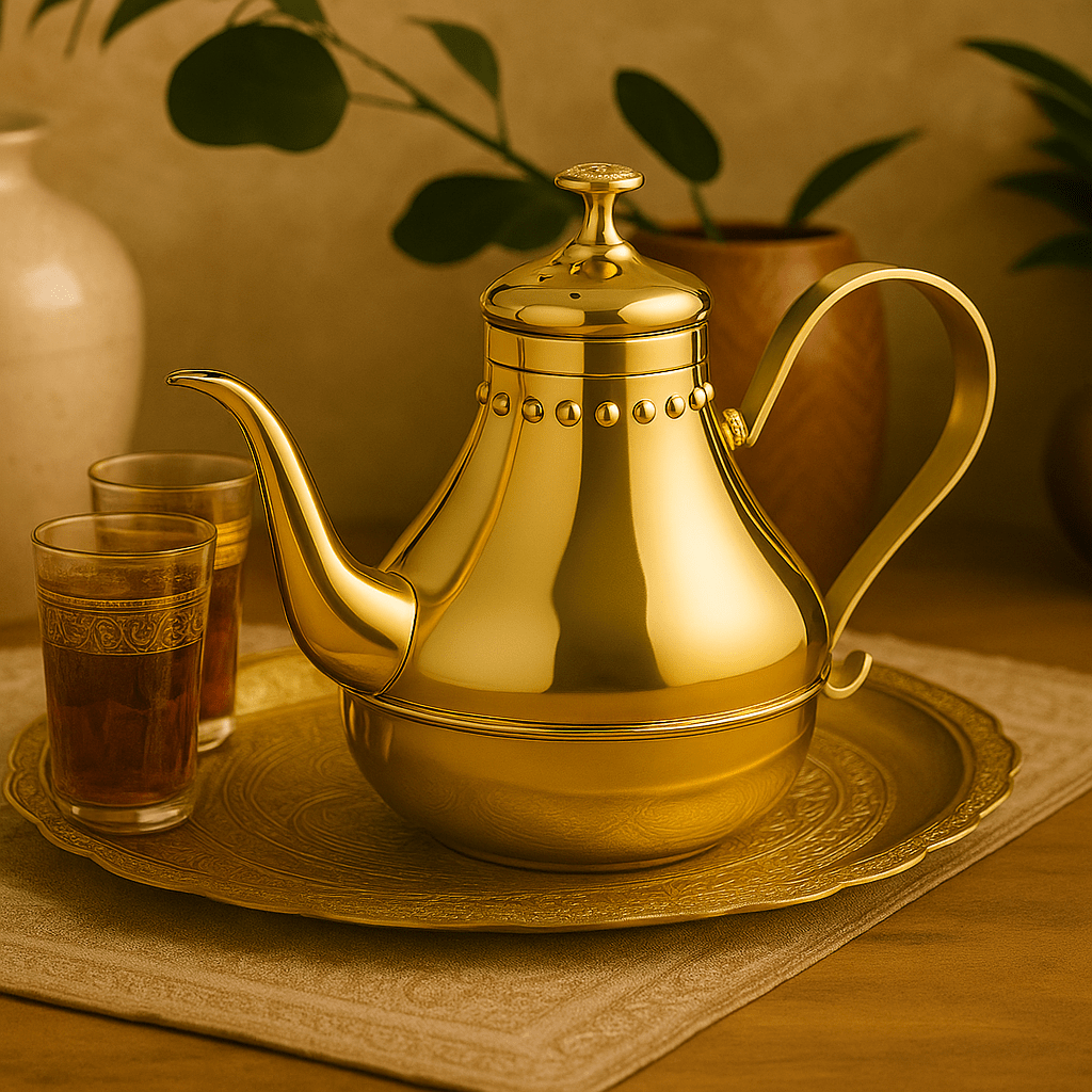 Théièrea | Rahala — Théière marocaine dorée avec filtre infuseur