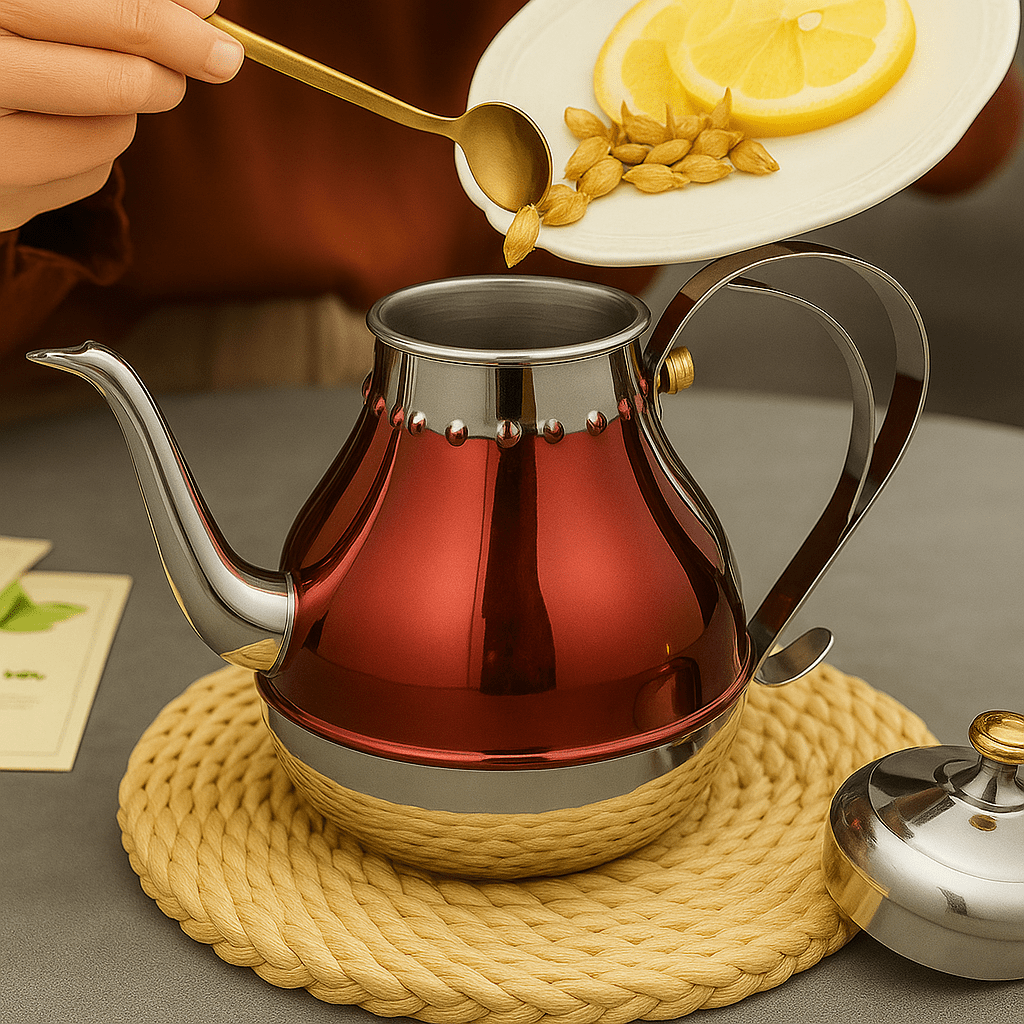 Théièrea | Rahala — Théière marocaine écarlate avec filtre infuseur
