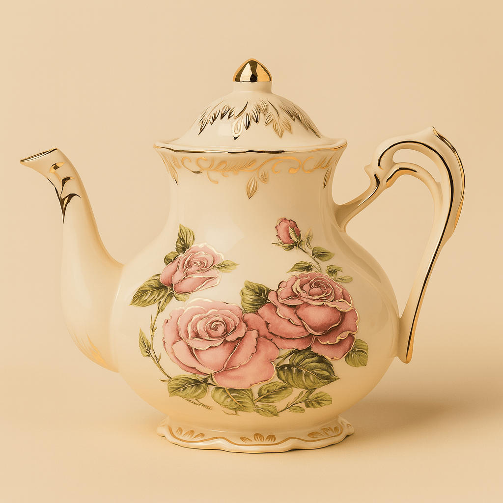 Théièrea | Roselure — Théière vintage anglaise en porcelaine fleurie 800ml