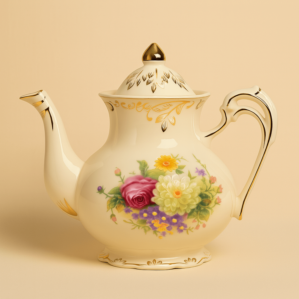 Théièrea | Roselure — Théière vintage anglaise en porcelaine fleurie 800ml