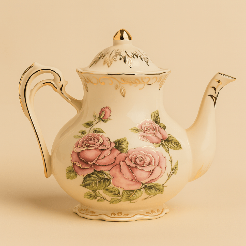 Théièrea | Roselure — Théière vintage anglaise en porcelaine fleurie 800ml 2