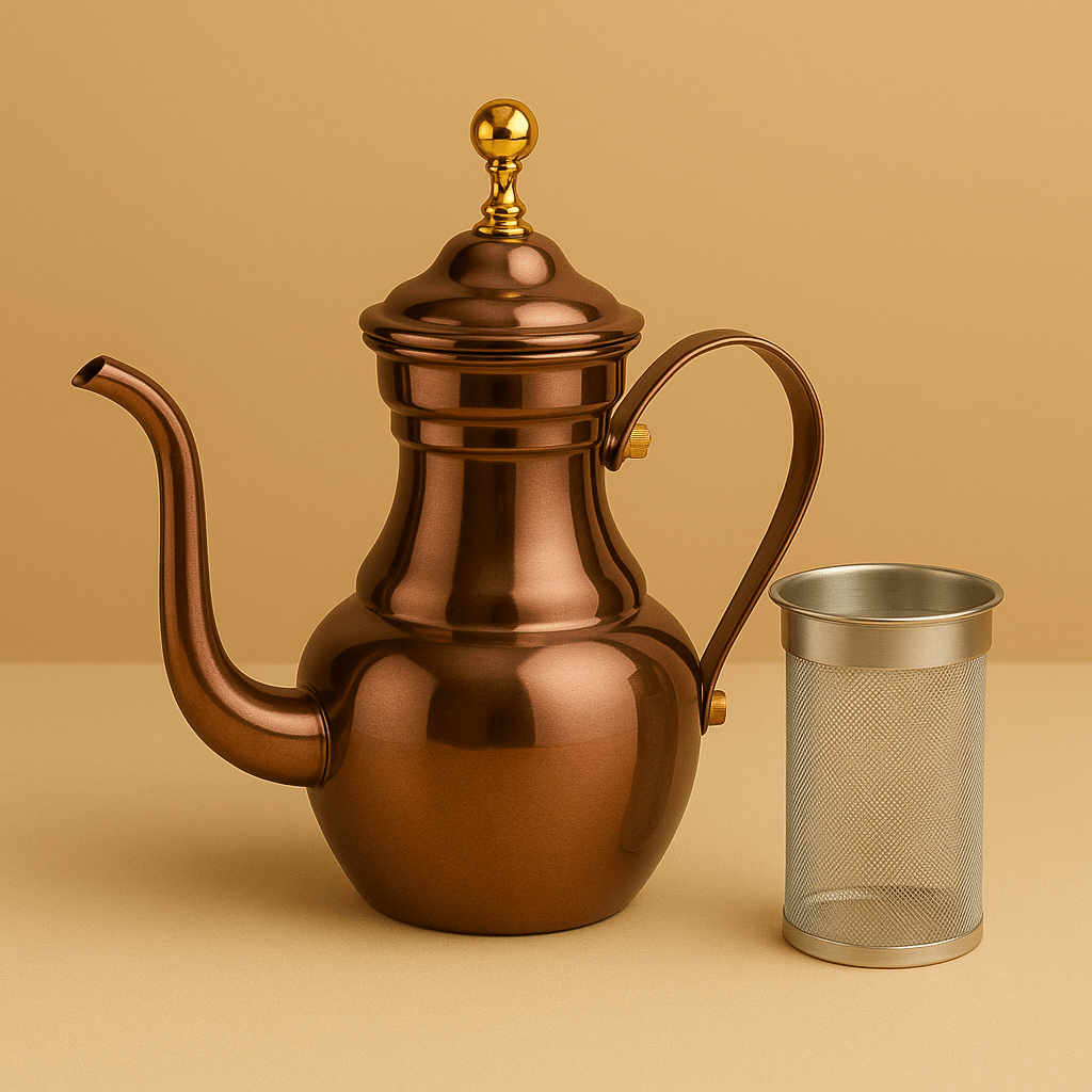 Théièrea | Sultan — Théière marocaine bronze en acier inoxydable
