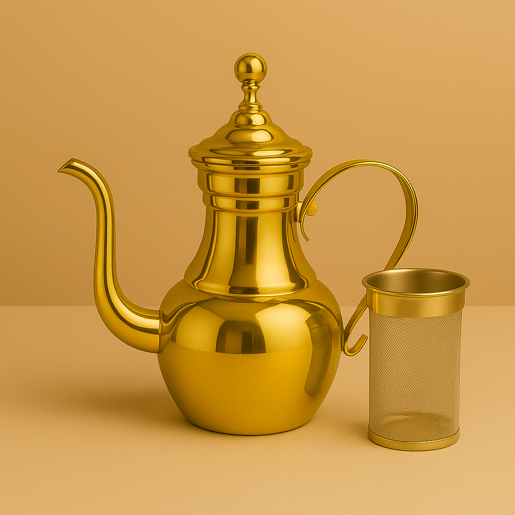 Théièrea | Sultan — Théière marocaine dorée en acier inoxydable