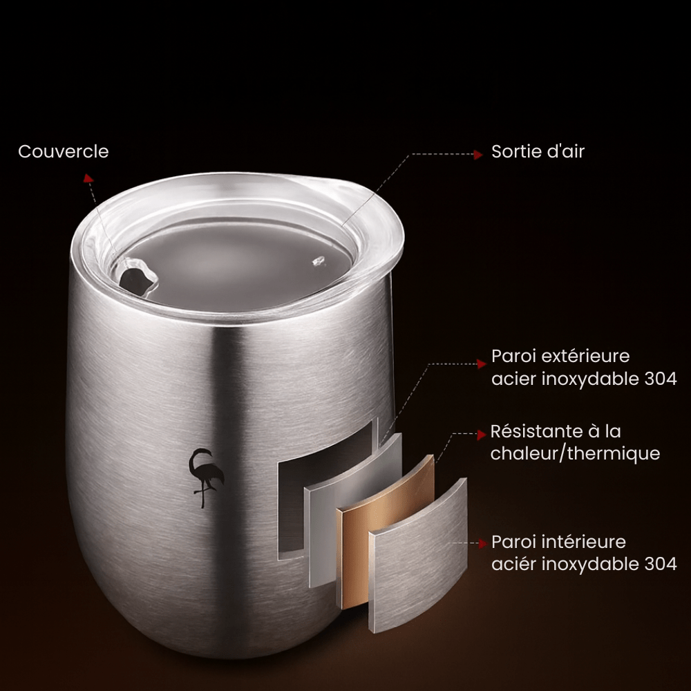 TH® | Kit maté inox argenté 380ml avec bombilla filtrante et couvercle Argent