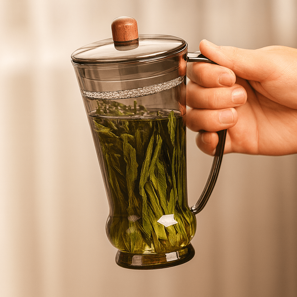 TH® | Tasse à thé en verre 400 ml silhouette fine avec filtre intégré
