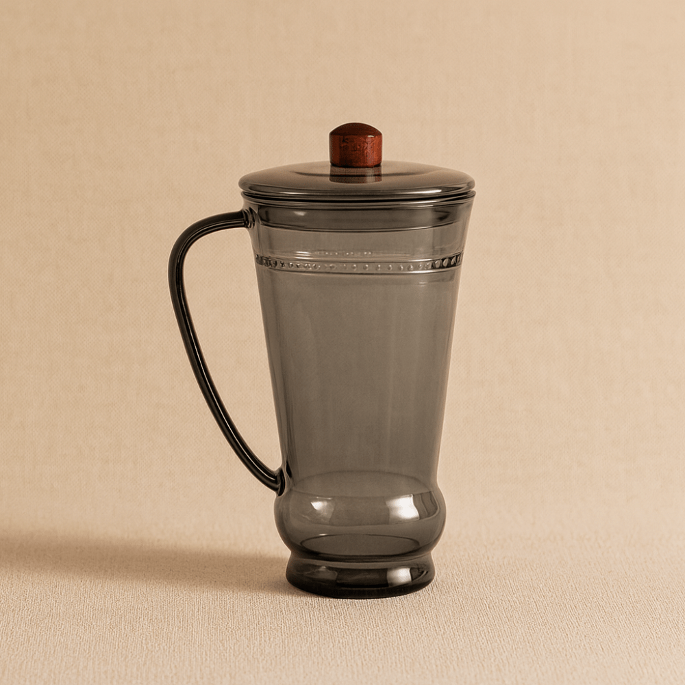 TH® | Tasse à thé en verre 400 ml silhouette fine avec filtre intégré Noir