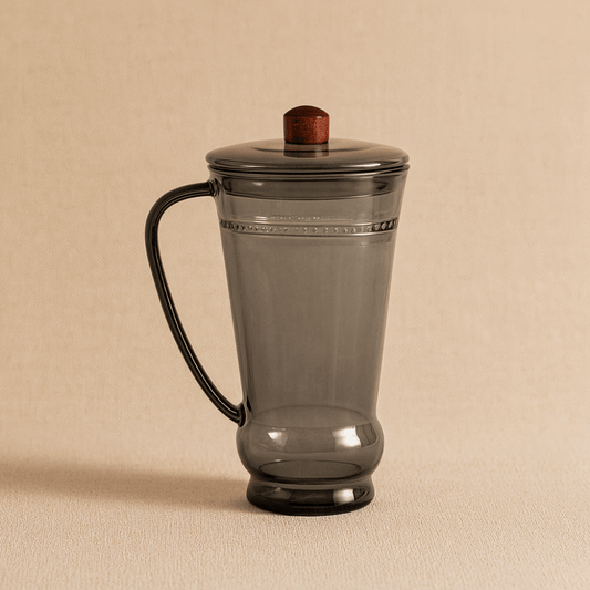 TH® | Tasse à thé en verre 400 ml silhouette fine avec filtre intégré Noir