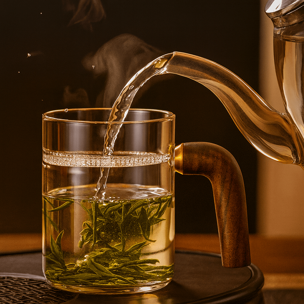 TH® | Tasse à thé en verre 450 ml avec poignée bois et filtre intégré 450 ml