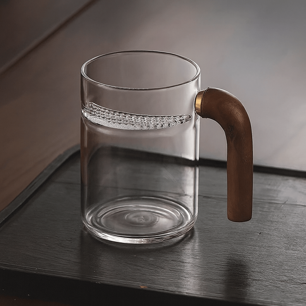 TH® | Tasse à thé en verre 450 ml avec poignée bois et filtre intégré 450 ml