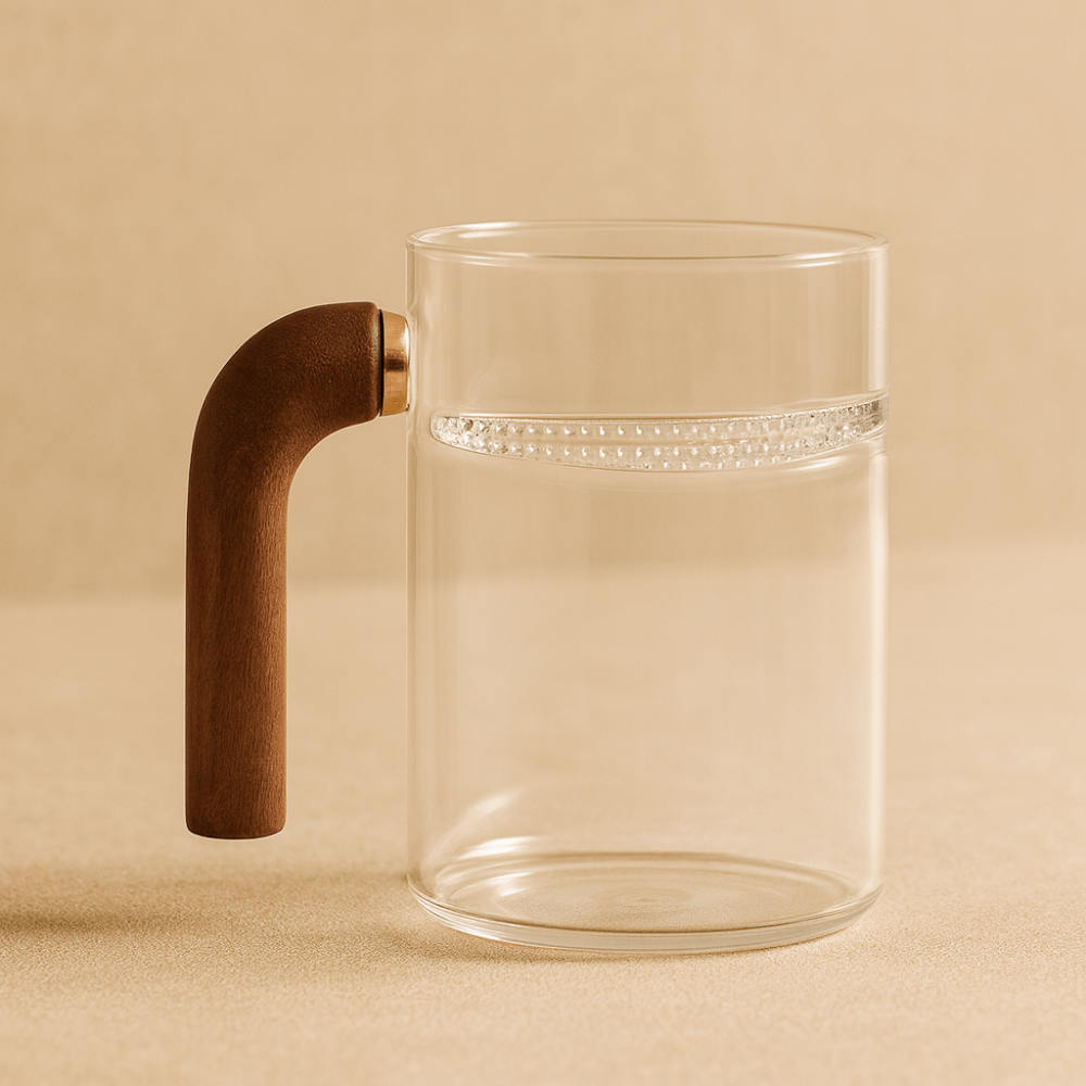 TH® | Tasse à thé en verre 450 ml avec poignée bois et filtre intégré 450 ml