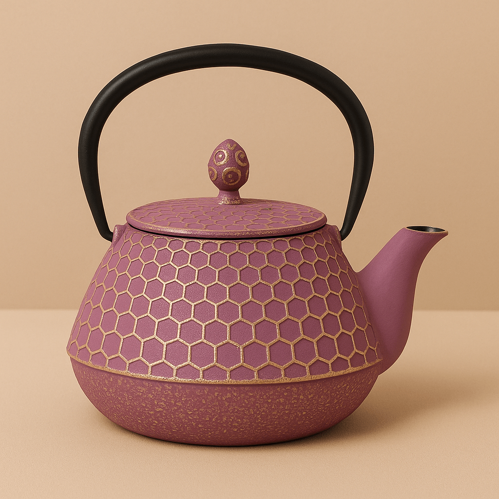 Théièrea | Alvéa — Théière en fonte à motif nid d’abeille 950ml Rose