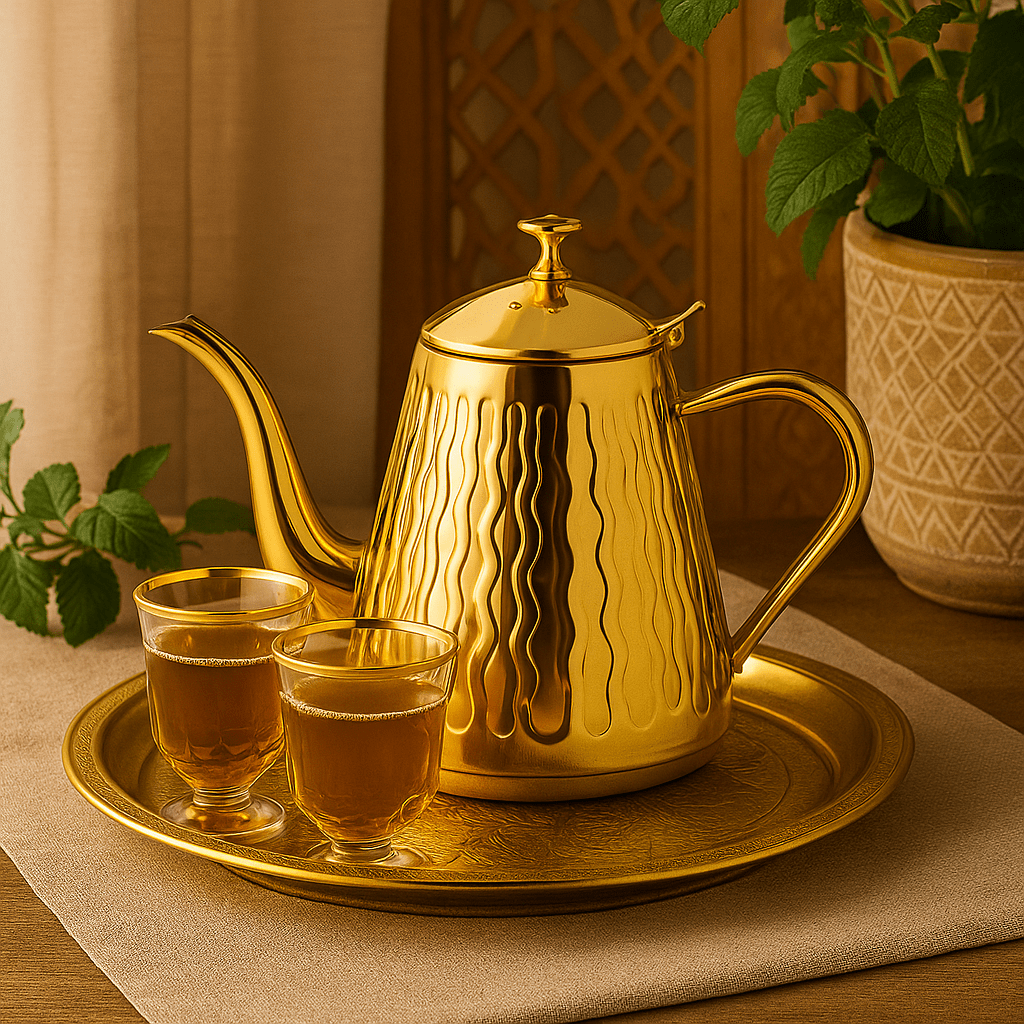 Théièrea | Amwaj — Théière marocaine en acier inoxydable avec filtre infuseur