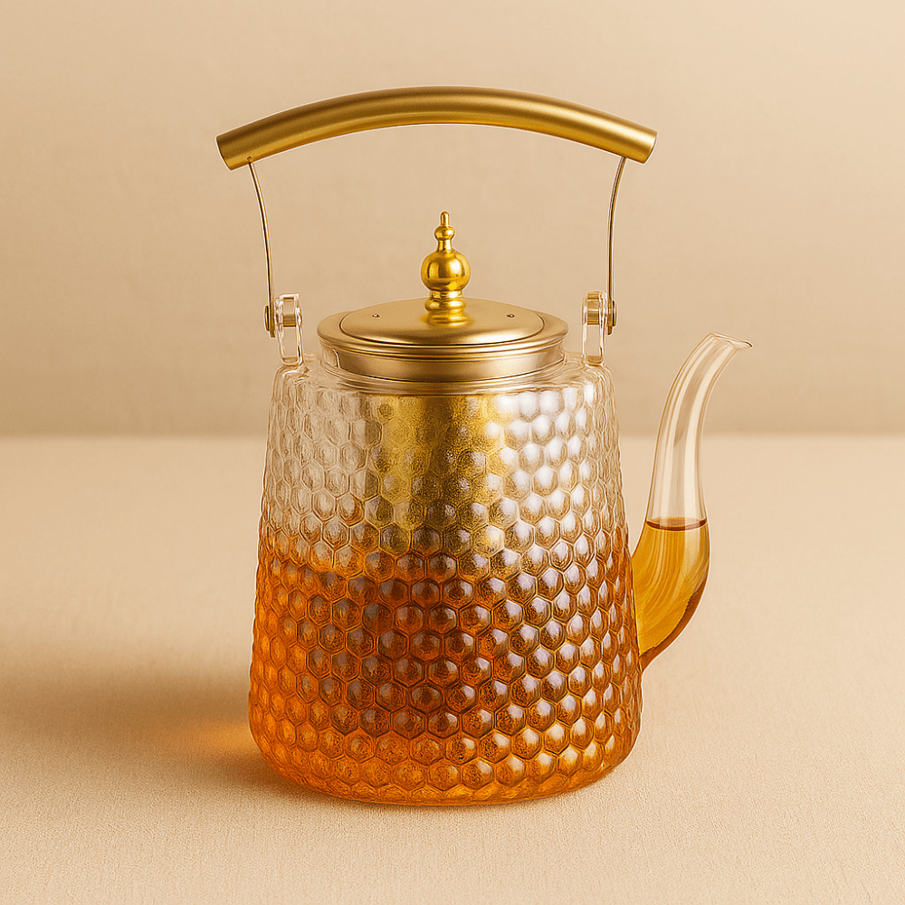 Théièrea | Asahi — Théière japonaise en verre avec poignée en cuivre 1500 ml