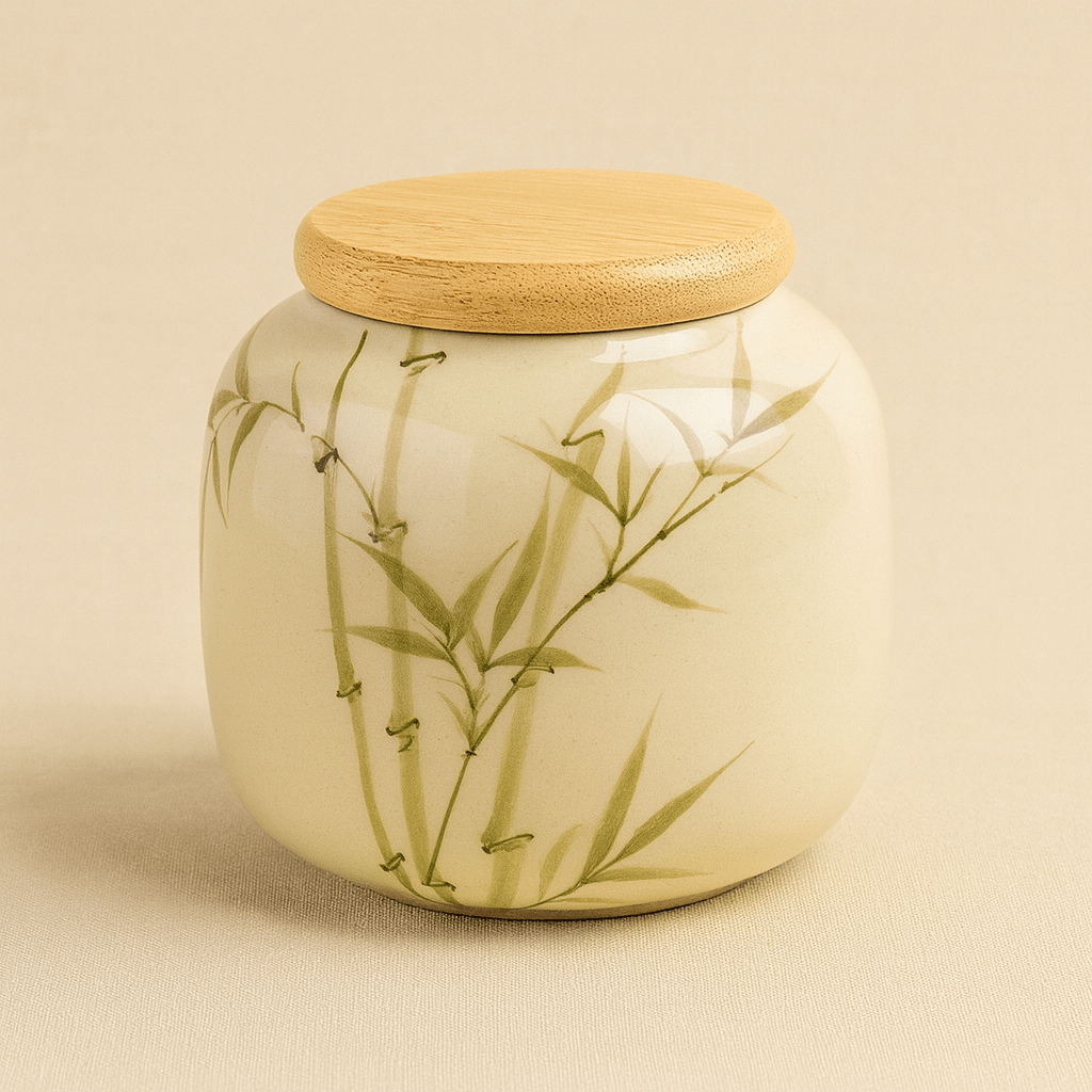 Théièrea | Boite à thé céramique bambou couvercle bois 200ml 200 ml