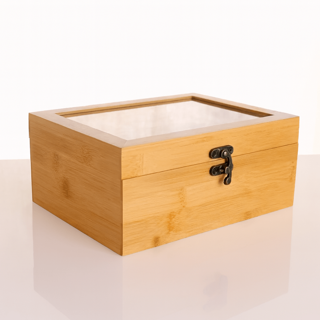 Théièrea | Boîte de rangement pour sachets de thé en bois naturel 6 compartiments