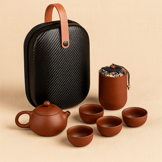 Théièrea | Chayun — Service à thé chinois portable en sable violet 160ml 1 (six pièces)